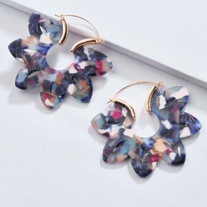 Multicolored Lotus Flower Earrings